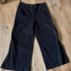 Zero + Maria Cornejo Black high waisted palazzo wide leg culotte trousers size 8